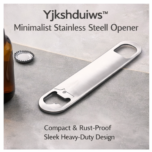 Yjkshduiws™ Minimalist Stainless Steel Bottle Opener - Compact, Rust-Proof, Polished Finish, Heavy-Duty, Sleek Design for Beer, Soda, and Beverage Bottles